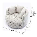 Coolmore Modern  Akili  swivel accent chair  barrel chair  for hotel living room / Modern  leisure chair  Beige
