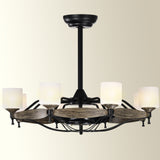 Matte Black Ceiling Fans With Remote Control 8 lights