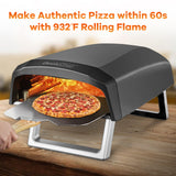 Geek Chef Gas Pizza Oven, Pizza Ovens for Outside Propane, Propane Pizza Oven, Outdoor Ovens with 13 inch Pizza Stone, Portable Gas Pizza Oven with Foldable Legs, Pizza Oven for Patio Garden