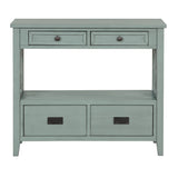 Pine Wood Console Table Entry Sofa Table with 4 Drawers & 1 Storage Shelf for Entryway Living Room Bedroom Hallway Kitchen