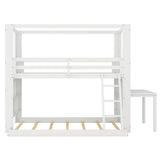 Twin Over Full Bunk Bed with Desk Storage