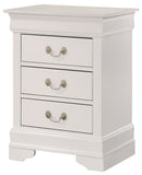 White 3 drawer nightstand