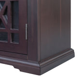 U-style Wood 35.4" Storage Cabinet with 3 Doors, 3 Drawers and Interior Shelf, Entryway Kitchen Dining Room