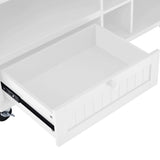 Kitchen Island Cart with Storage Cabinet and Two Locking Wheels ,Solid wood desktop, Microwave cabinet