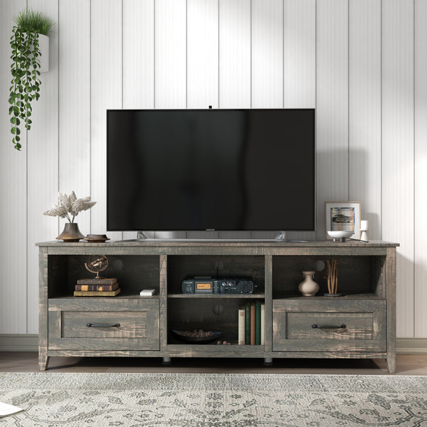 70 Inch Length TV Stand for Living Room with 2 Drawers
