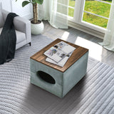 [Video] Welike Waterproof, oil-proof, scratch-proof 25"W Modern design hollow storage ottoman, upholstery, coffee table, two small footstools, easy storage and wide use