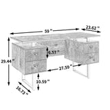 Home Office Computer Desk with 4 drawers