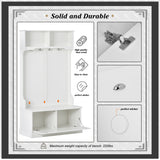 Hall Tree with 4 Hooks, Coat Hanger, Entryway Bench, Storage Bench