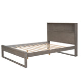3-Pieces Bedroom Sets Full Size Platform Bed with Nightstand and Dresser,Antique Gray