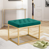Velvet Shoe Changing Stool,Dark Green Footstool, Square Vanity Chair, Sofa stool,Makup Stool .Vanity Seat ,Rest stool. Piano Bench .Suitable for Clothes Shop,Living room, porch, fitting room Bedroom