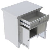 Modern Nightstand with Slide Drawer and Flip Cabinet，Gray