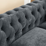 Grey Tufted L shaped Couch
