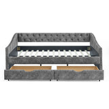 Full Size Daybed with Drawers Upholstered Tufted Sofa Bed