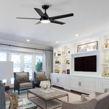 YUHAO 48 In Intergrated LED Ceiling Fan Lighting with Black ABS Blade