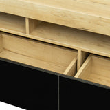 Living Room Simple Design TV Stand Cabinet,Oak,Black