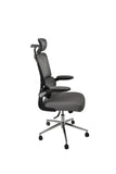 Mesh Ergonomic Office Chair with Flip Up Arms High Back Desk Chair -High Adjustable Headrest with Flip-Up Arms, Tilt Function, Lumbar Support Swivel Computer Chair Task Chair,Executive Chair, Gray