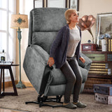 Oris Fur. Power Lift Chair with Massage and Heating Function Soft Fabric Upholstery Recliner for Living Room  (New SKU for PP192721AAE)