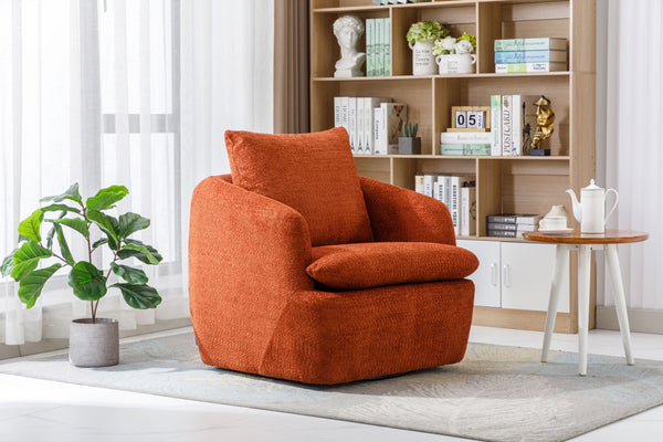 COOLMORE Swivel Barrel Chair, Comfy Round Accent Sofa Chair for Living Room, 360 Degree Swivel Barrel Club Chair, Leisure Arm Chair for Nursery, Hotel, Bedroom, Office, Lounge