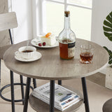 JHX Bar Table Set with 2 Bar stools PU Soft seat with backrest