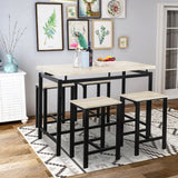 Dining Set, Bar Set, Dining Table with 4 Chairs,5 Piece, with Counter and Pub Height