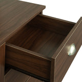 Home Office Computer Desk with Hutch -Walnut