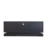 U-Can Modern, Stylish Functional TV stand with Color Changing LED Lights, Universal Entertainment Center, Black