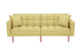 FUTON SLEEPER SOFA WITH 2 PILLOWS YELLOW FABRIC（same as W223S00033、W223S00584、W223S00993）