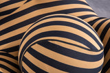 Barrel Chair with Ottoman, Stripe Chair for Living Room (3 Colors, 2 Size), Black & Yellow Stripe