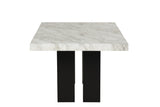 7-piece Dining Table Set with 1 Faux Marble Dining Rectangular Table and 6 Upholstered Chairs