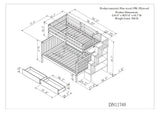Twin Over Full Bunk Bed with 2 Drawers and Staircases