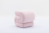 S-shape Velvet Fabric Ottoman Makeup Stool Footstool,Light Pink