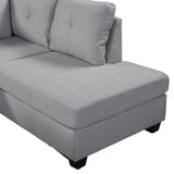 Light Grey Sectional Sofa with Ottoman