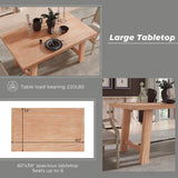 Wood Dining Table Kitchen Furniture Rectangular Table, Seats up to 6