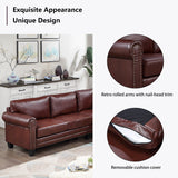 Brown Mid-Century Sectional Corner Sofa L-shape