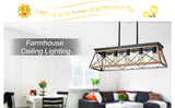 Farmhouse Chandeliers for Dining Room,Rustic Kitchen Island Light Fixture，5-Light Industrial Kitchen Island Pendant Light Fixture， Metal Solid Ceiling Lights
