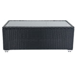 8 Piece Patio Sectional Wicker Rattan Outdoor Furniture Sofa Set with One Storage Box Under Seat and Cushion Box