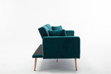 COOLMORE  Velvet  Sofa , Accent sofa .loveseat sofa with rose gold metal feet  and  Teal  Velvet
