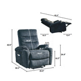 Liyasi Electric Power Lift Recliner Chair Sofa with Massage and Heat for Elderly, 3 Positions, 2 Side Pockets and Cup Holders, USB Ports, High-end quality fabric