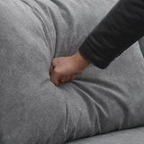 Modern Upholstered Living Room Sectional Sofa with 3 Pillows