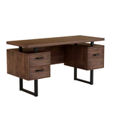 Home Office Computer Desk with Drawers/Hanging Letter-size Files