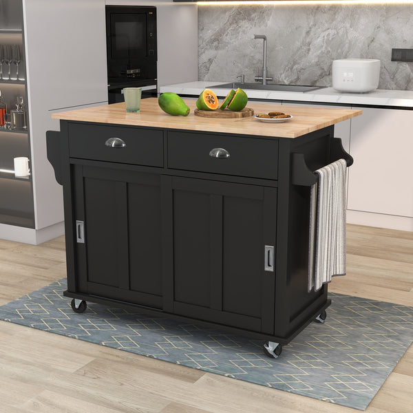 Black Island Kitchen Cart