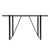 Industrial Rectangular Dining Table, Walnut & Black