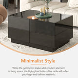 Extendable Coffee Table with 4 Drawers with Hidden Storage Compartment