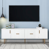 U-Can Modern TV Stand with 5 Champagne Legs - Durable, Stylish and Spacious，TVS Up to 75''