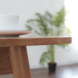 Natural solid oak telescopic table