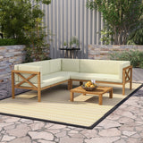 Claudio Solid Wood 5 - Person Seating Group with Cushions