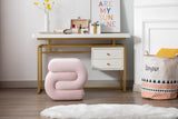 S-shape Velvet Fabric Ottoman Makeup Stool Footstool,Light Pink