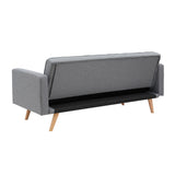 Dark Grey Double Corner Folding Sofa Bed, Two Throw Pillows