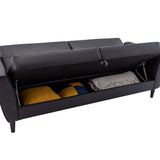 Black Folding Flat folding Sofa Bed with Storage Box