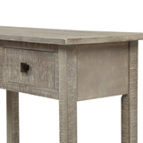 TREXM Rustic Brushed Texture Entryway Table Console Table with Drawers and Bottom Shelf for Living Room (Grey Wash)
